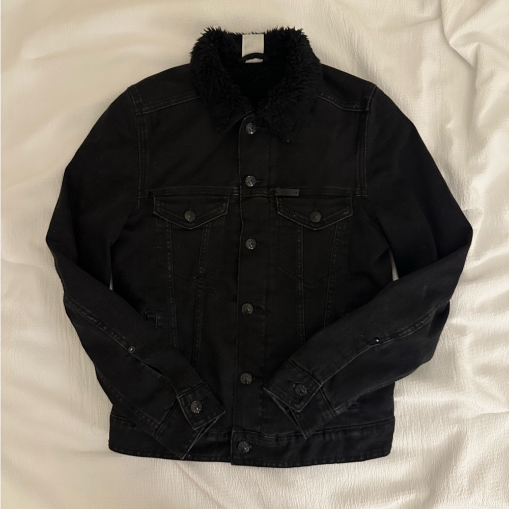 H&M Denim Shearling Jacket